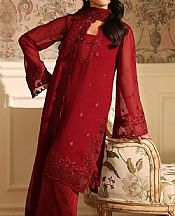 Azure Maroon Chiffon Suit- Pakistani Chiffon Dress