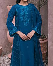 Azure Teal Blue Organza Suit- Pakistani Chiffon Dress
