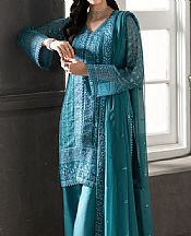 Azure Teal Chiffon Suit- Pakistani Chiffon Dress