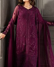 Azure Dark Raspberry Chiffon Suit- Pakistani Designer Chiffon Suit