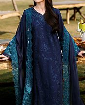 Azure Navy Blue Lawn Suit- Pakistani Designer Lawn Suits