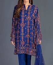 Royal Blue Chiffon Suit (2 Pcs)- Pakistani Designer Chiffon Suit