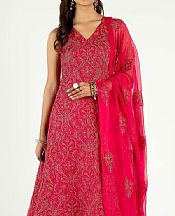 Magenta Chiffon Suit (2 Pcs)- Pakistani Chiffon Dress