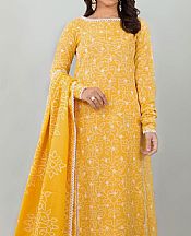 Golden Yellow Khaddar Suit (2 Pcs)- Pakistani Winter Dress