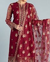Crimson Net Suit (2 Pcs)- Pakistani Designer Chiffon Suit