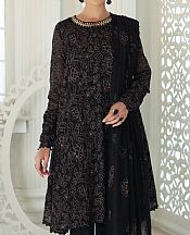 Black Net Suit (2 Pcs)- Pakistani Designer Chiffon Suit