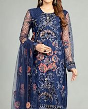 Royal Blue Net Suit (2 Pcs)- Pakistani Designer Chiffon Suit