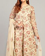 Ivory Chiffon Suit (2 Pcs)- Pakistani Chiffon Dress