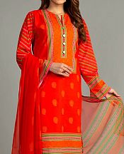 Red Khaddar Suit (2 Pcs)- Pakistani Winter Dress