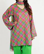 Bareeze Pink/Green Lawn Suit- Pakistani Designer Lawn Suits