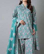 Bareeze Teal Khaddar Suit- Pakistani Winter Dress