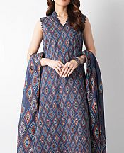 Navy Blue Lawn Suit