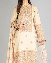 Cream Karandi Suit- Pakistani Winter Clothing