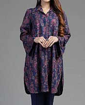 Bareeze Navy Blue Karandi Suit- Pakistani Winter Clothing