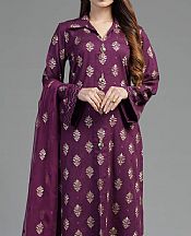 Bareeze Byzantium Purple Karandi Suit- Pakistani Winter Clothing