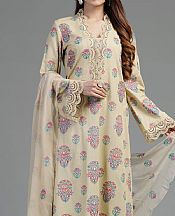 Bareeze Beige Karandi Suit- Pakistani Winter Clothing