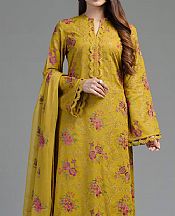 Bareeze Golden Yellow Karandi Suit- Pakistani Winter Clothing