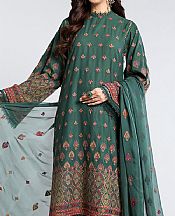 Bareeze Bottle Green Karandi Suit- Pakistani Winter Clothing
