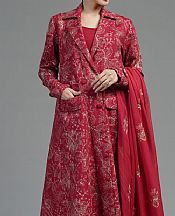 Bareeze Red Karandi Suit- Pakistani Winter Dress