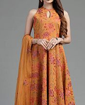 Bareeze Safety Orange Karandi Suit- Pakistani Winter Dress