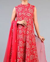 Red Chiffon Suit (2 Pcs)- Pakistani Designer Chiffon Suit