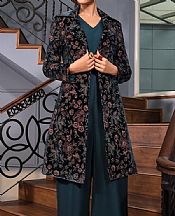 Bareeze Teal Blue Velvet Suit (2 Pcs)- Pakistani Winter Dress