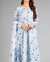 White/Baby Blue Khaddar Suit- Pakistani Winter Clothing
