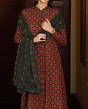 Bareeze Red Khaddar Suit