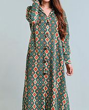 Bareeze Teal Khaddar Suit- Pakistani Winter Clothing