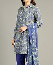 Bareeze Cornflower Blue Khaddar Suit- Pakistani Winter Clothing