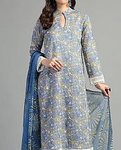 Bareeze Cornflower Blue Khaddar Suit- Pakistani Winter Dress