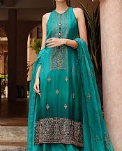 Turquoise Chiffon Suit (2 Pcs)- Pakistani Chiffon Dress