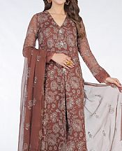 Bareeze Brown Chiffon Suit (2 Pcs)- Pakistani Chiffon Dress