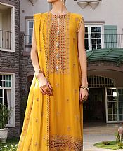 Mustard Chiffon Suit (2 Pcs)- Pakistani Chiffon Dress