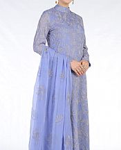 Cornflower Blue Chiffon Suit (2 Pcs)- Pakistani Designer Chiffon Suit
