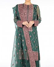 Bareeze Teal Chiffon Suit (2 Pcs)- Pakistani Chiffon Dress