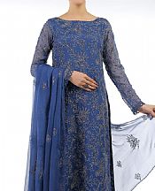 Bareeze Royal Blue Chiffon Suit (2 Pcs)- Pakistani Designer Chiffon Suit