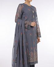 Slate Grey Chiffon Suit (2 Pcs)