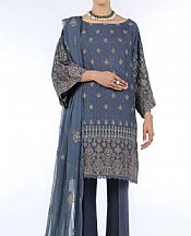 Bareeze Teal Blue Chiffon Suit (2 Pcs)- Pakistani Designer Chiffon Suit