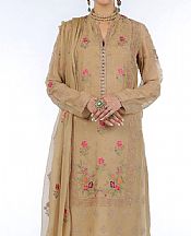 Bareeze Tan Chiffon Suit (2 Pcs)