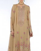 Bareeze Tan Chiffon Suit (2 Pcs)- Pakistani Chiffon Dress