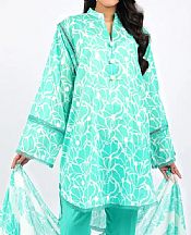 Sea Green/Off White Lawn Suit
