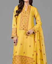 Bareeze Golden Yellow Lawn Suit- Pakistani Designer Lawn Suits