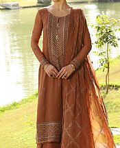 Brown Chiffon Suit (2 Pcs)- Pakistani Designer Chiffon Suit