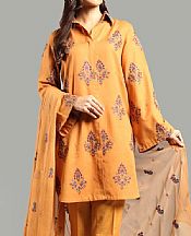 Bareeze Faded Orange Karandi Suit- Pakistani Winter Clothing
