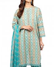 Turquoise Lawn Suit- Pakistani Designer Lawn Dress