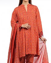Bright Orange Lawn Suit- Pakistani Lawn Dress