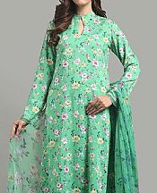 Bareeze Green Linen Suit- Pakistani Winter Dress
