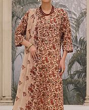 Bareeze Ivory/Brown Lawn Suit- Pakistani Lawn Dress