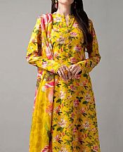 Bareeze Yellow Linen Suit- Pakistani Winter Clothing